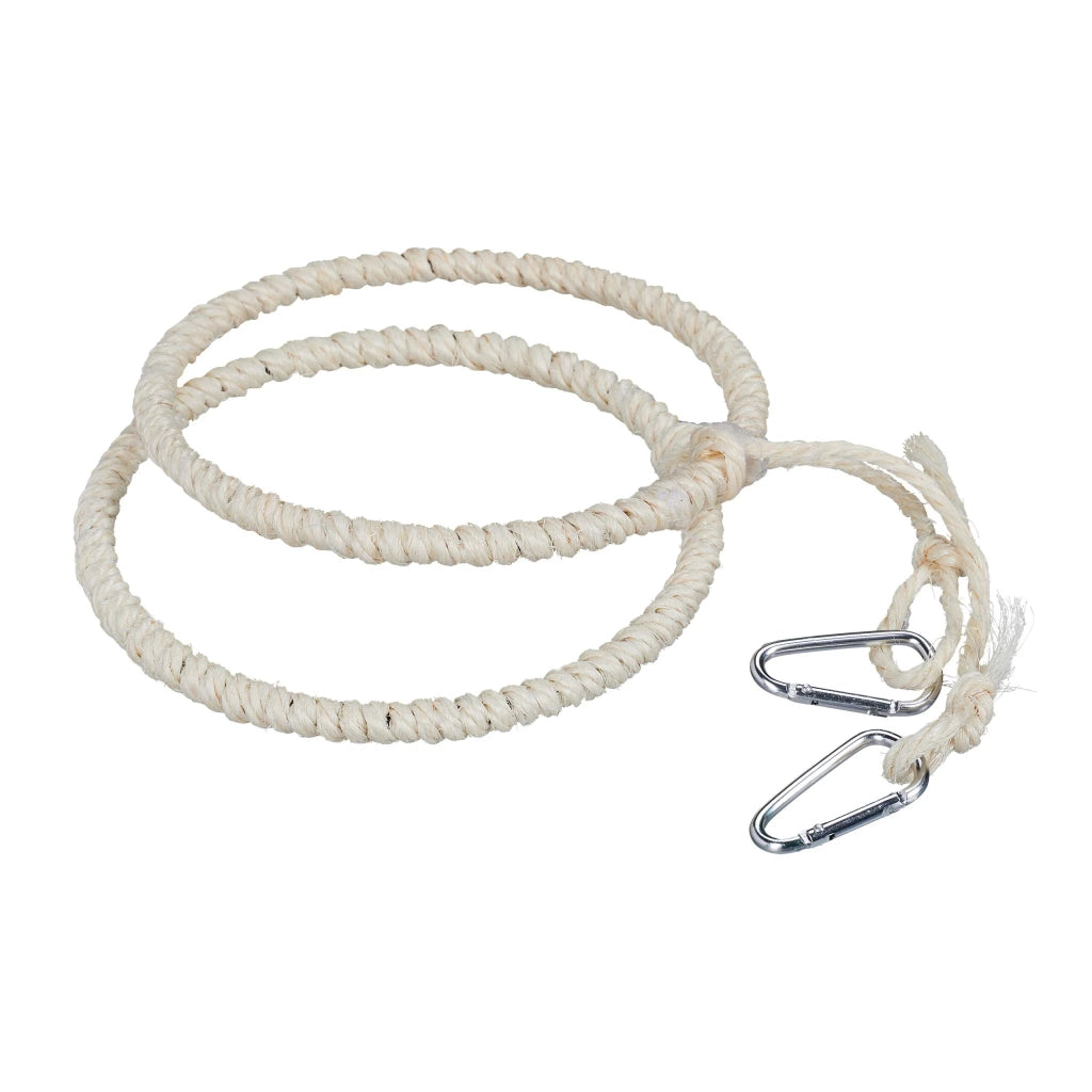 Set di 2 altalene per uccelli divertenti e intrattenenti in erba marina naturale beige 13_0014343