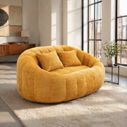 Divano relax in ciniglia gialla 150x95x63 cm; senza installazione
