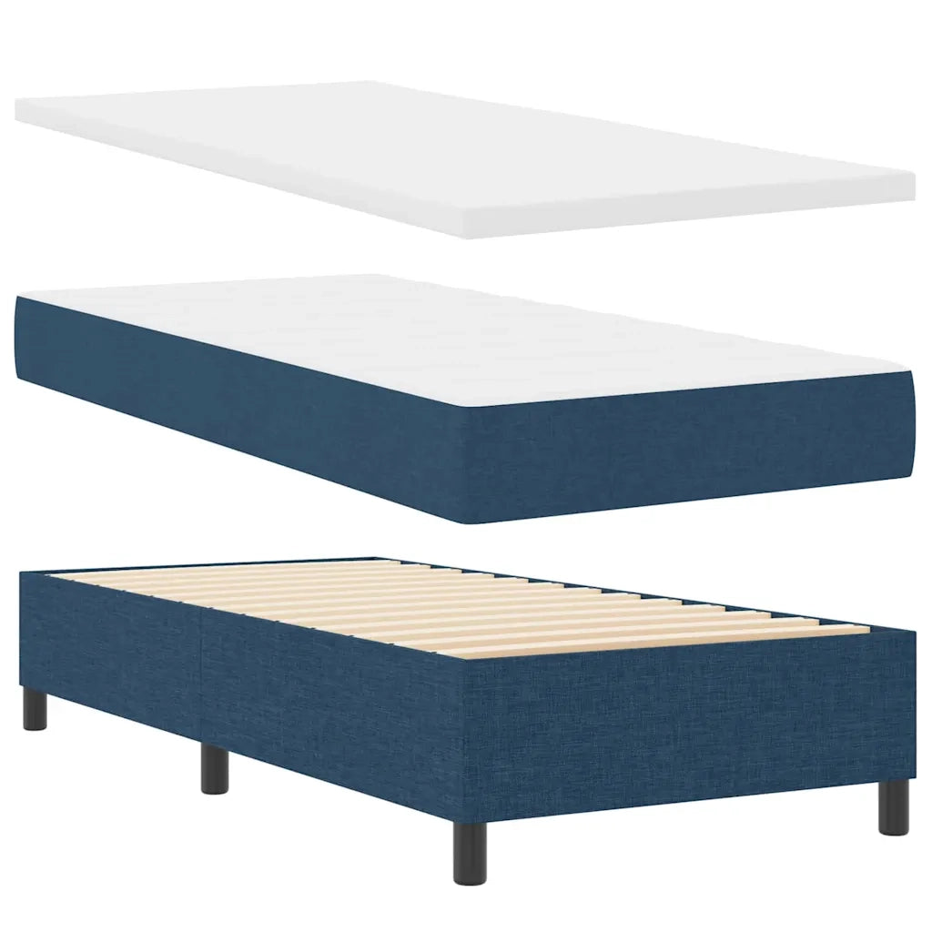 Letto a molle con materasso Blu 80 x 200 cm Tessuto