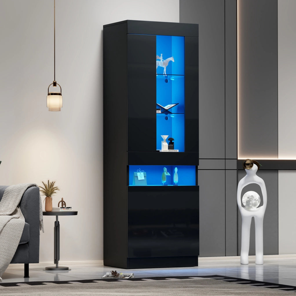 Vetrina moderna con LED e ampio spazio contenitivo