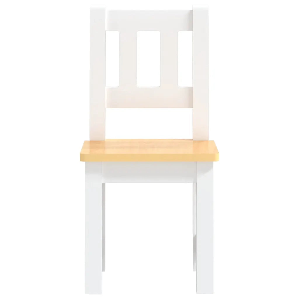 Set Tavolo e Sedie per Bambini 3 Pezzi Bianco e Beige in MDF 10410