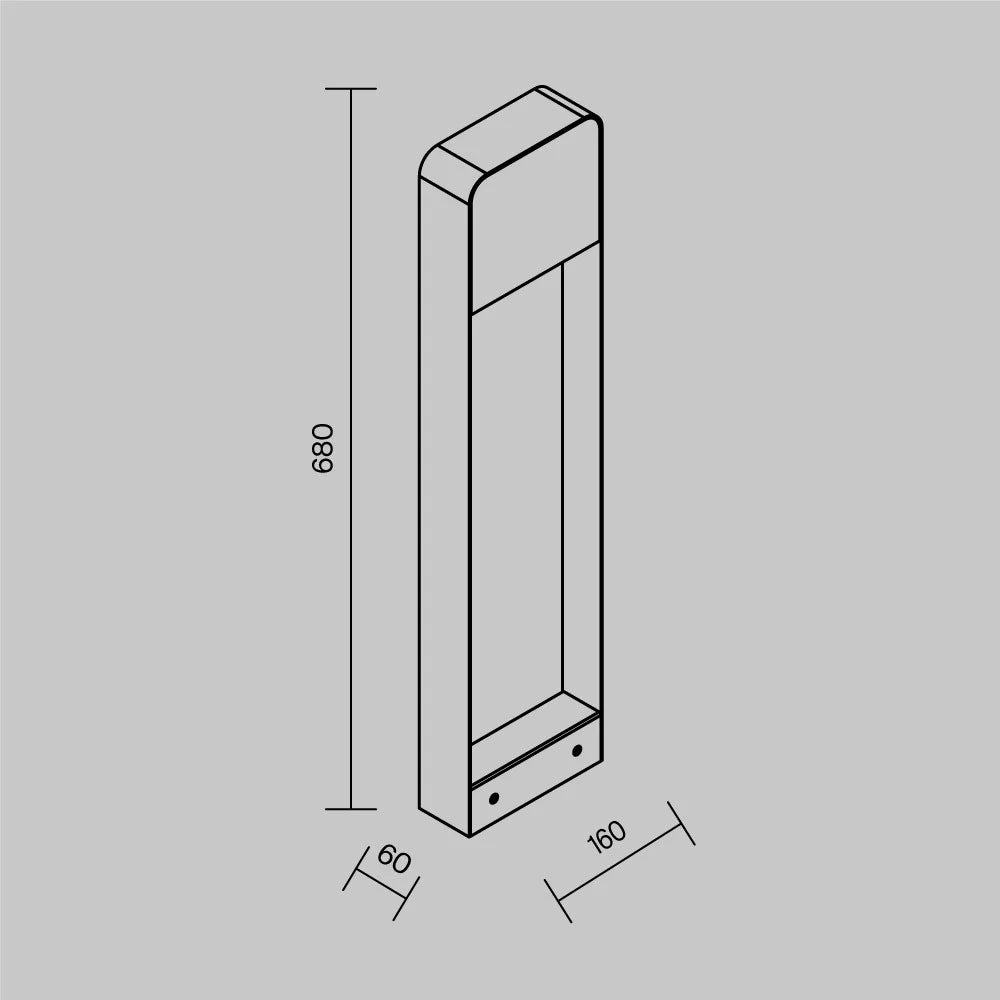 Maytoni Lampada da terra Porte 1 luce LED integrato IP54 nero alluminio