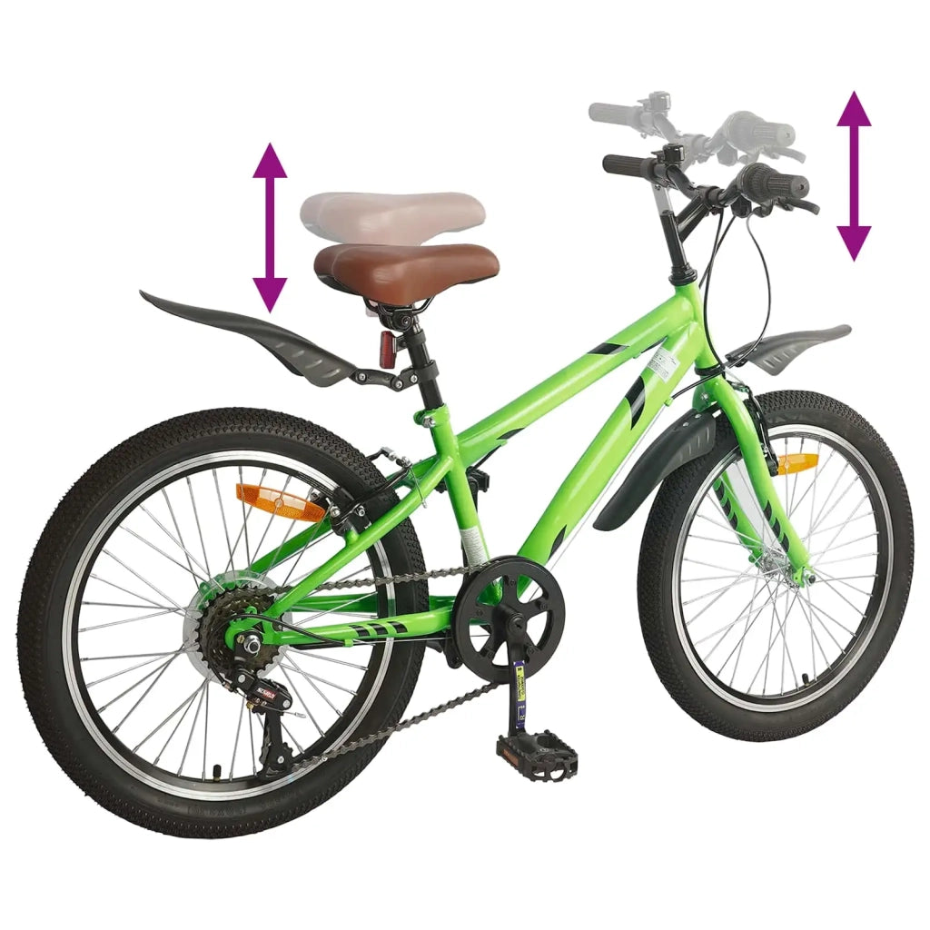 Bicicletta per Bambini | Bici per bambini 24 Pollici 6-Speed per 8-12 anni Verde