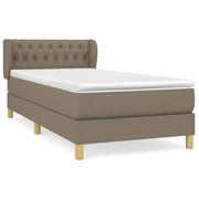 Letto singolo | Letto per adulti | Giroletto a Molle con Materasso Tortora 100x200 cm in Tessuto