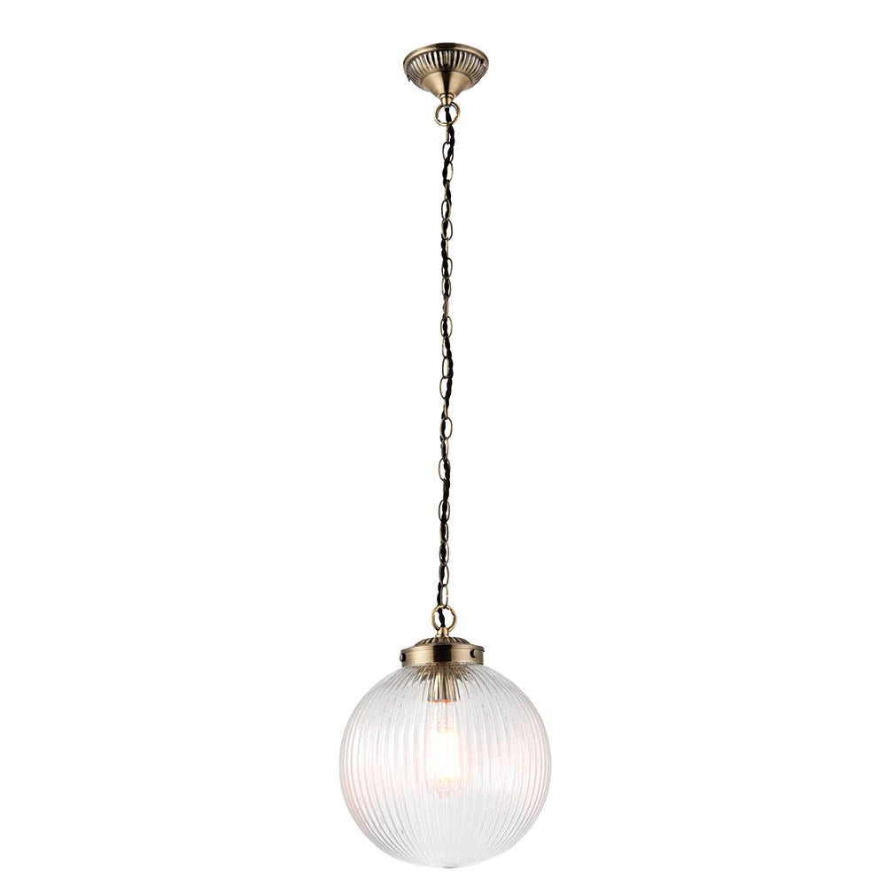 Lampada a sospensione vintage ottone globo Ø25 E27