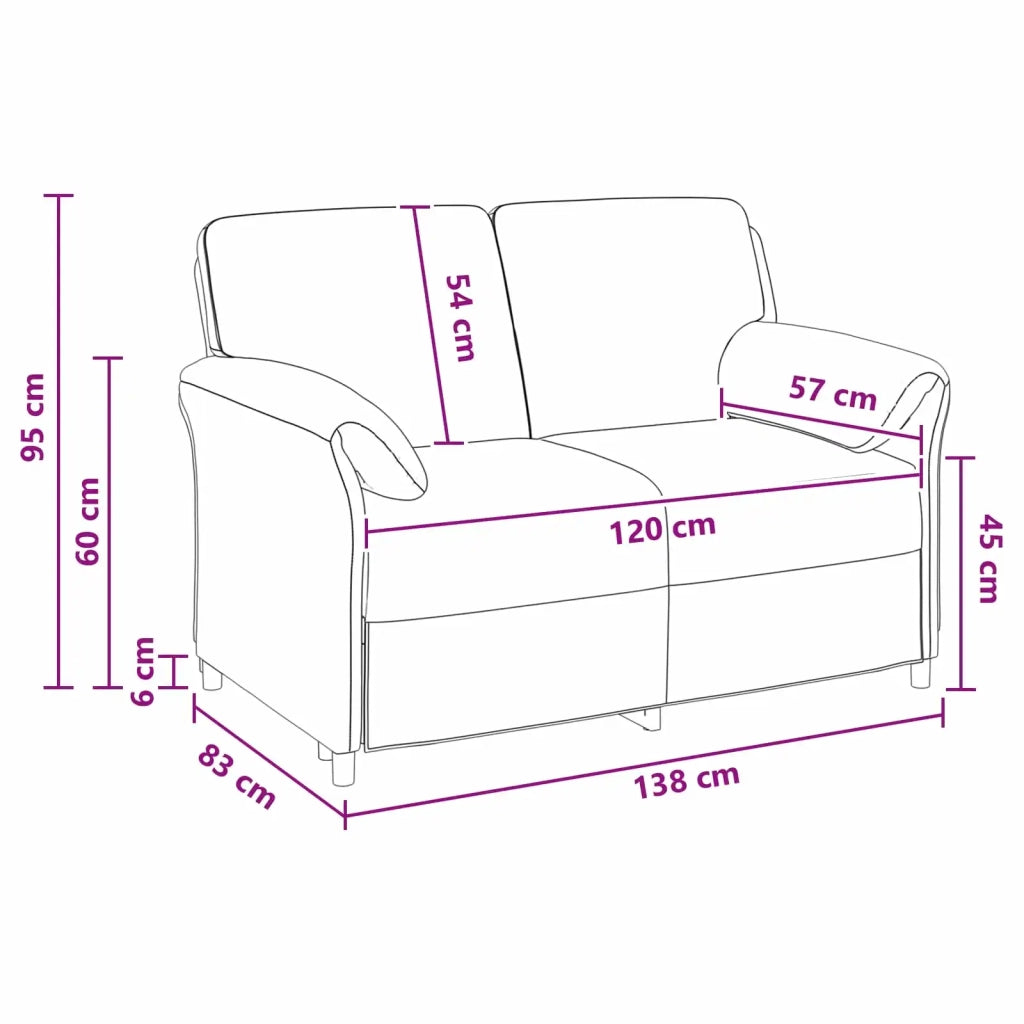 Divano | Divano da soggiorno | Sofa a 2 Posti Turchese 138 x 83 x 95 cm Velluto