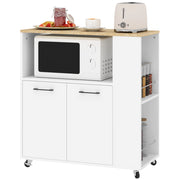Carrello Cucina in Legno con Armadietto e Ripiano ¨C Minimal ¨C Rovere e Bianco 75x40x80.5