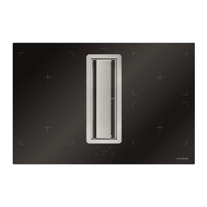 Silverline 3413.4 cappa aspirante Aspirazione verso il basso Nero, Acciaio inossidabile 616 m³/h A