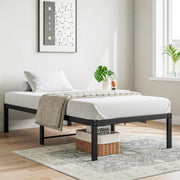 Letto singolo 90 x 200 cm in metallo nero con doghe in acciaio e spazio sottostante