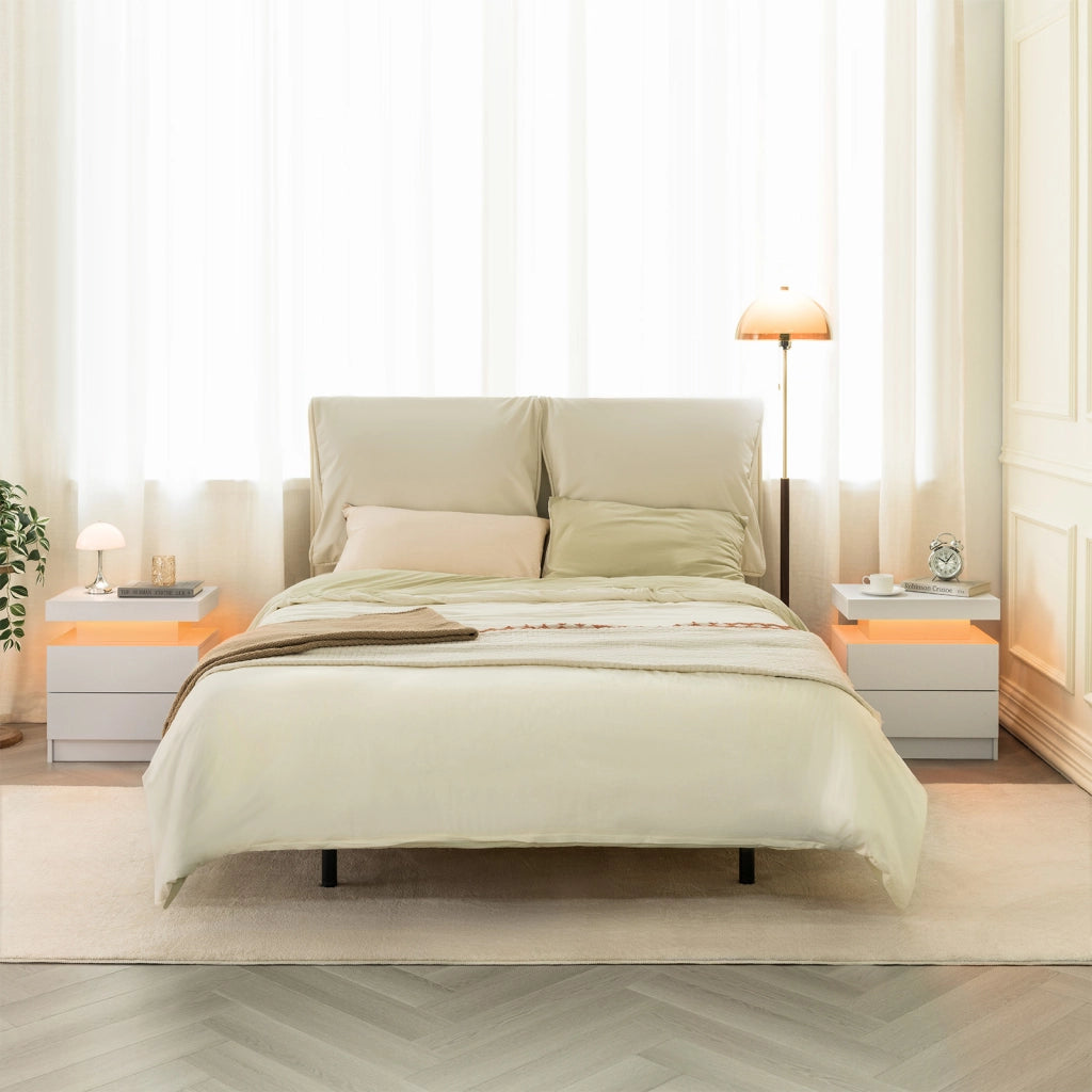 Cassettiera comodino con 2 cassetti ¨C Minimal ¨C Bianco, ideale per camera da letto