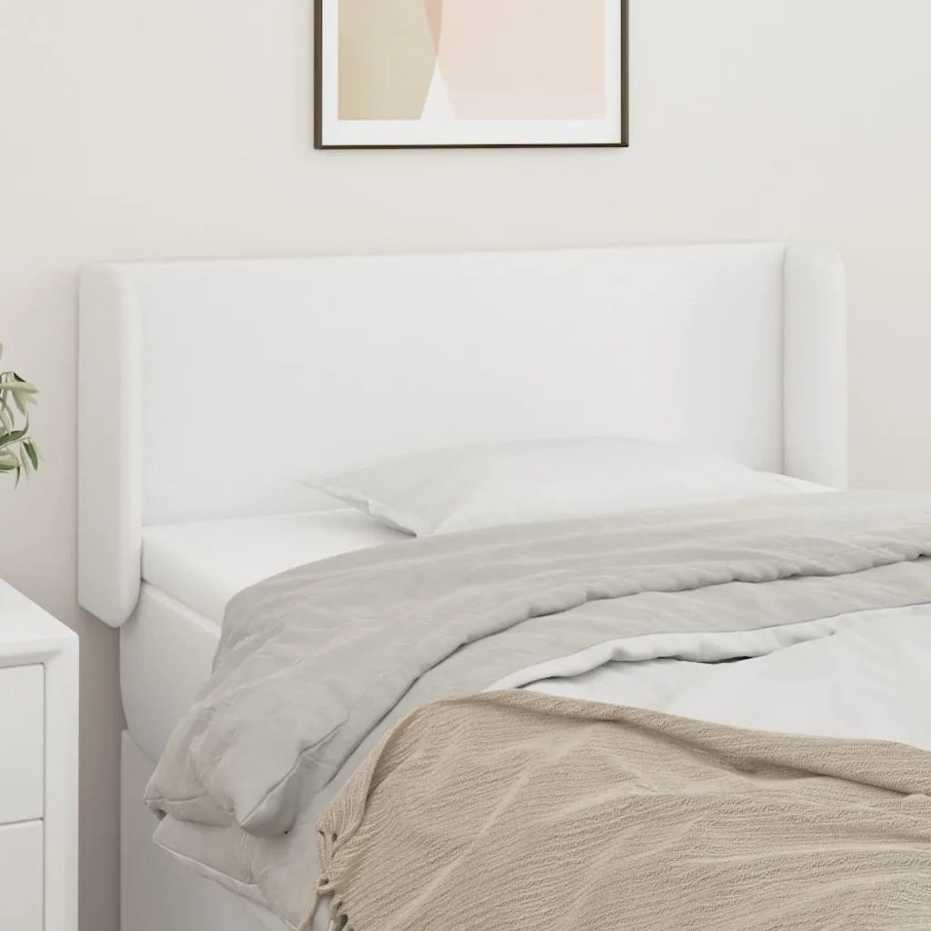 Testiera | Testata ad Orecchio Bianca 83x16x78/88 cm in Similpelle