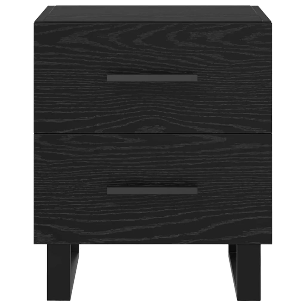 Set di 2 Comodini | Armadio da Notte | Mobiletto da notte Rovere Nero 40 x 35 x 47,5 cm