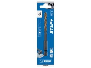 PUNTA HSS RETTIFICATA STEP+ ATTACCO 1/4 ESAGONALE 01406- - ø mm.6x110 - in blister - 10 blister KRINO