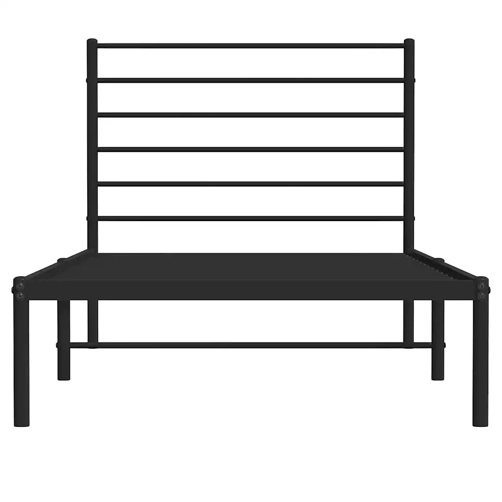 Giroletto con Testiera in Metallo Nero 107x203 cm 352315