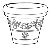 Vaso Ø60x53cm in Resina Tulli Festonato Classic 60 Anticato