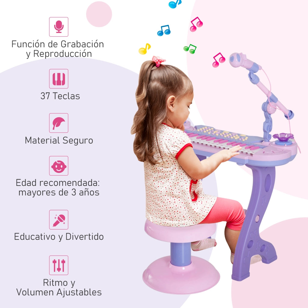 Pianoforte giocattolo elettronico 37 tasti ¨C Minimal ¨C rosa