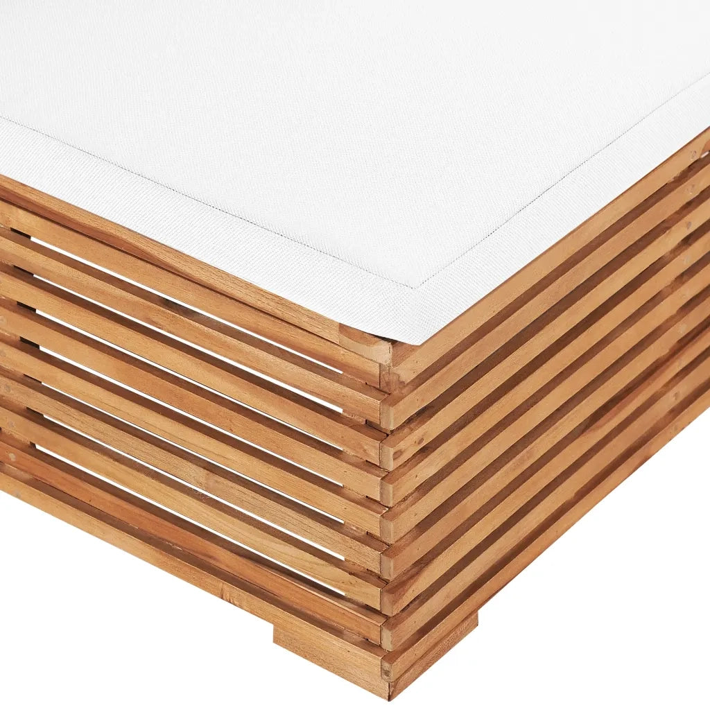 Divano Centrale da Giardino con Cuscino Crema Massello di Teak 49374