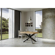 Tavolo allungabile 140/400x90 cm Volantis telaio Antracite - Quercia Natura