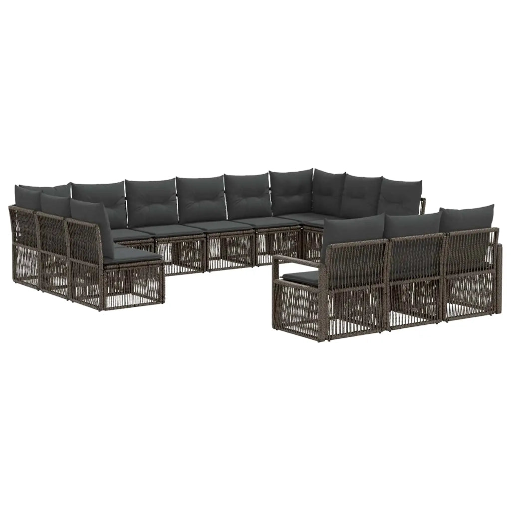 Set Divano da Giardino 13 pz Grigio polyrattan 3435863