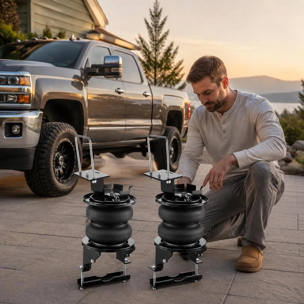 Airbag Suspension Kit, Air Spring Suspension Kit Compatible With 2011-2019 Chevrolet Silverado 2500/3500HD And GMC Sierra 2500/3500HD 4WD RWD, 5000 Lbs Load, 5 To 100 PSI
