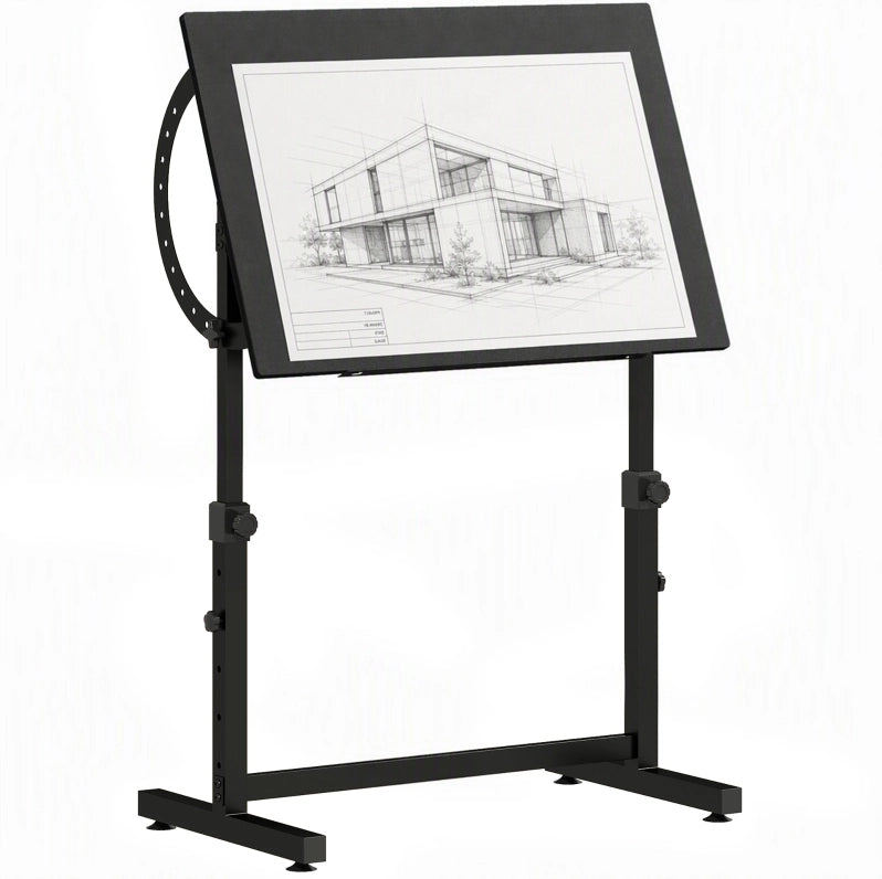 Tavolo da disegno ULEVR 90x60 cm, altezza 70-90 cm e piano inclinabile 0-85¡ã, nero