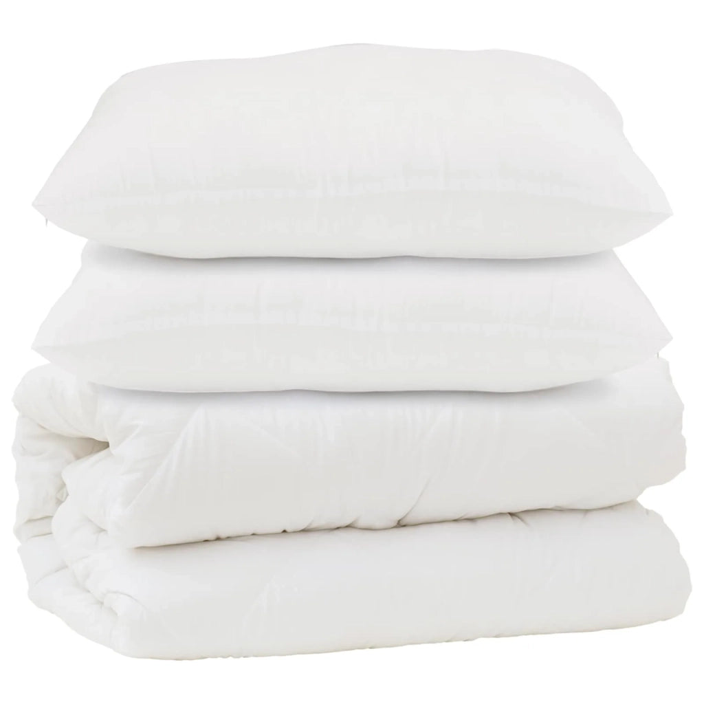 Piumone | Duvet con cuscino 3 pz Bianco Microfibra