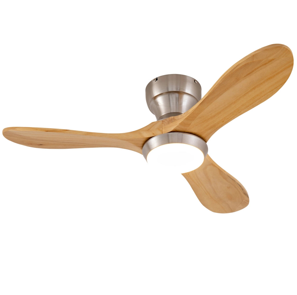 Ventilatore da soffitto incassato 36" con pale in legno massello di noce, motore DC silenzioso reversibile, 6 velocità regolabili