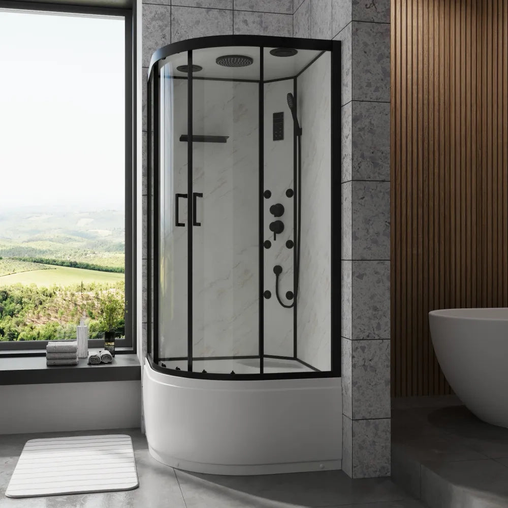 Cabina doccia idromassaggio semicircolare 85x85 cm multifunzione h215cm | Zante