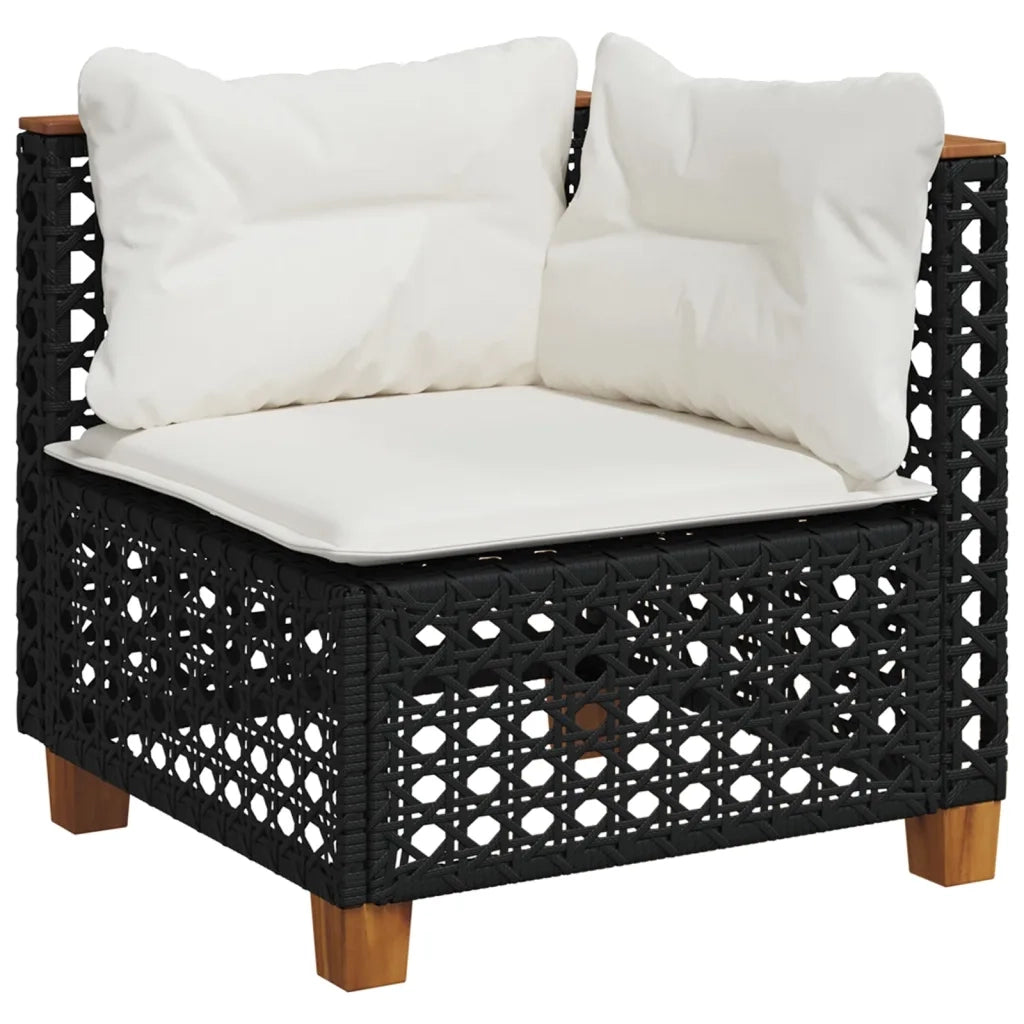 Set Divani da Giardino con Cuscini 7pz Nero Polyrattan 3261746