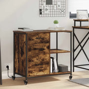 Cabina con Stazione di Ricarica Rovere fumé 76 x 41 x 72 cm 859837
