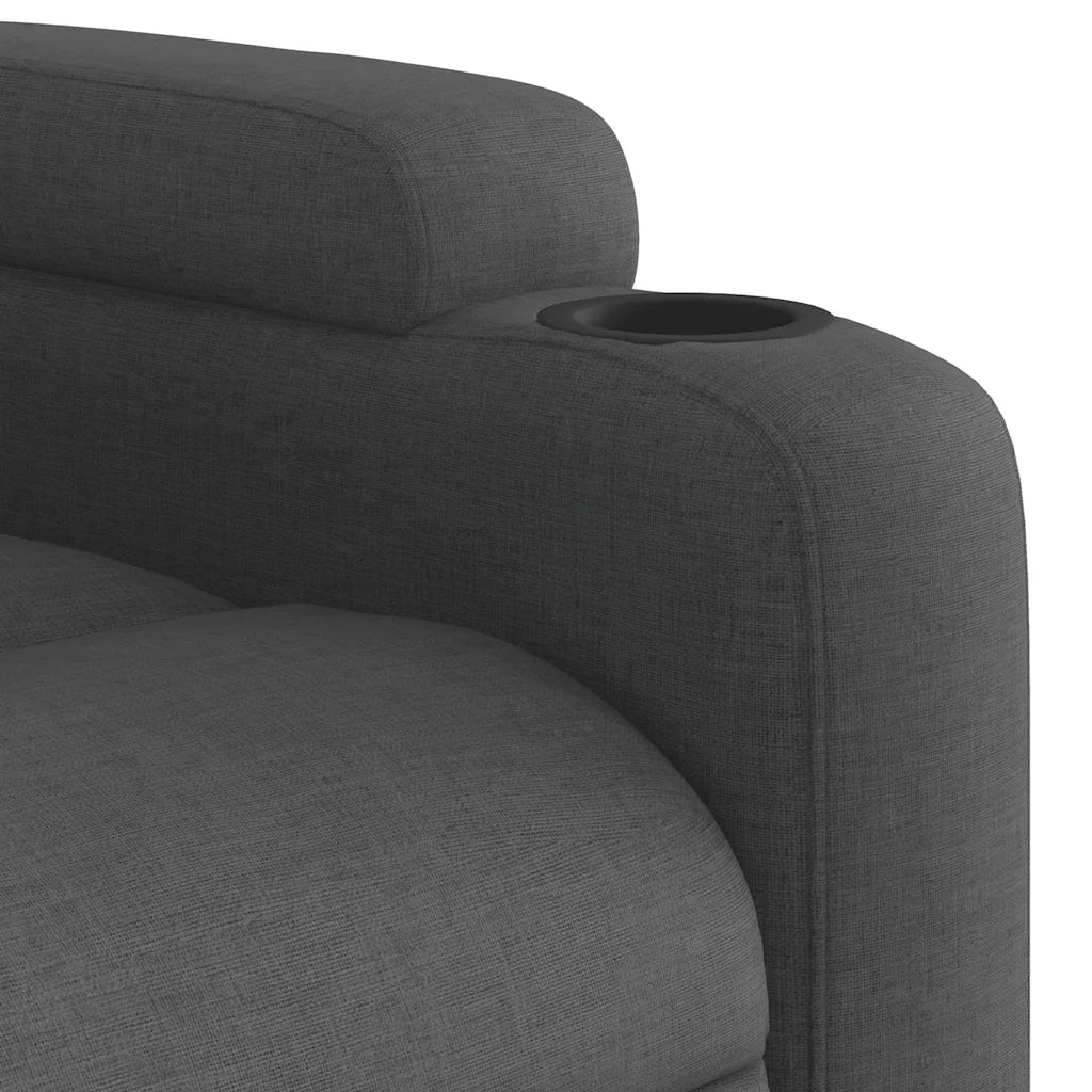 Poltrona Massaggiante Reclinabile Grigio Scuro in Tessuto 372454