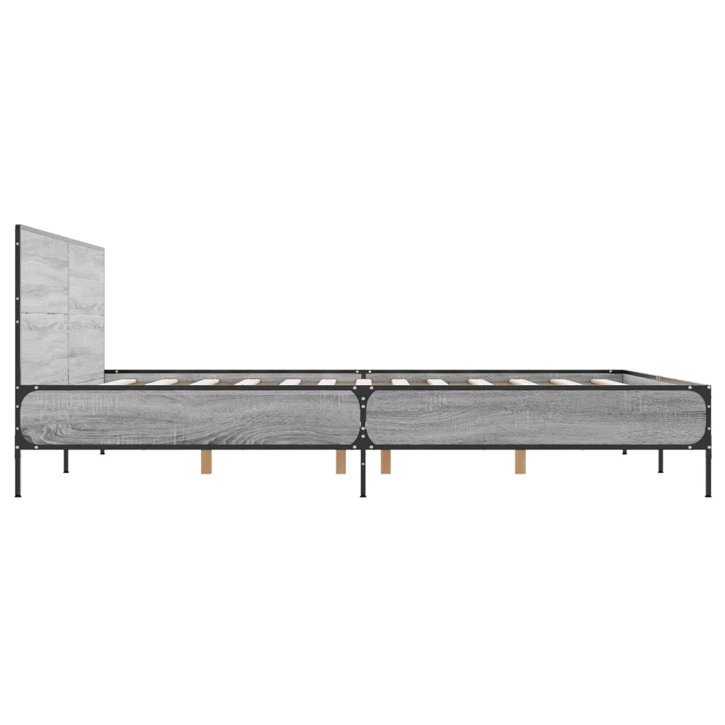 Giroletto-Struttura Letto Grigio Sonoma 140x200 cm in Legno Multistrato Metallo 265196