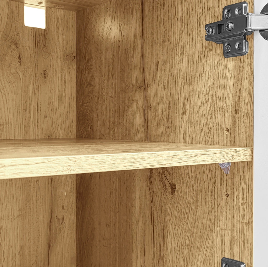 Credenza 120x76,5x37 cm con LED 16 colori, 2 cassetti e 2 ante bianca