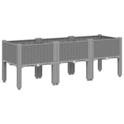 Fioriera | Cassetta per fiori | Vaso da Giardino con Gambe Grigio Chiaro 120x40x42 cm in PP