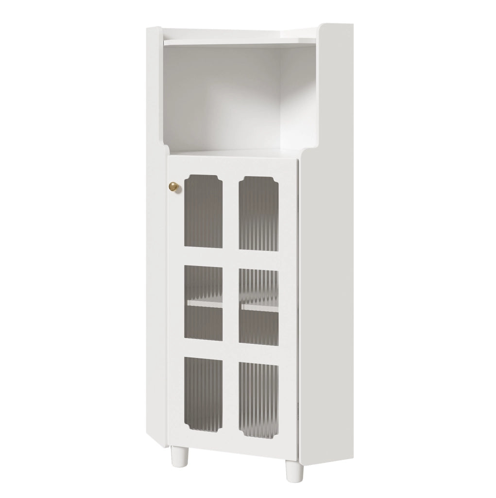 Armadio angolare LED bianco in MDF con controllo APP