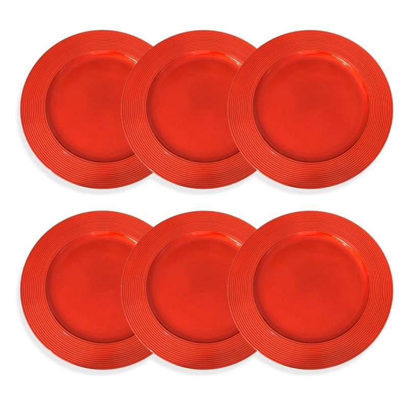 MA MAISON SET 6 PZ SOTTOPIATTO GLOSSY COLORE ROSSO - DIAMETRO 33 CM