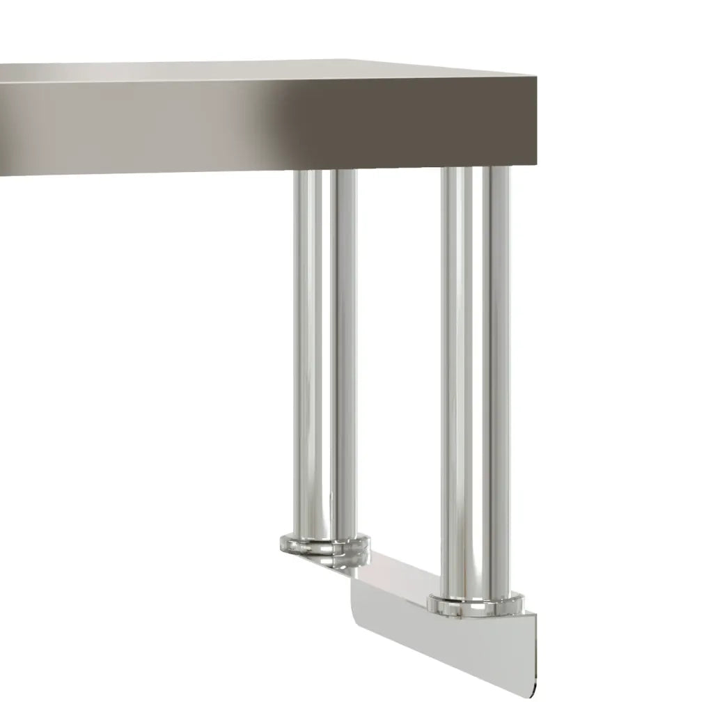 Tavolo Lavoro Cucina con Ripiano-Piano di Lavoro Cucina 110x55x120 cm Acciaio Inox 633017