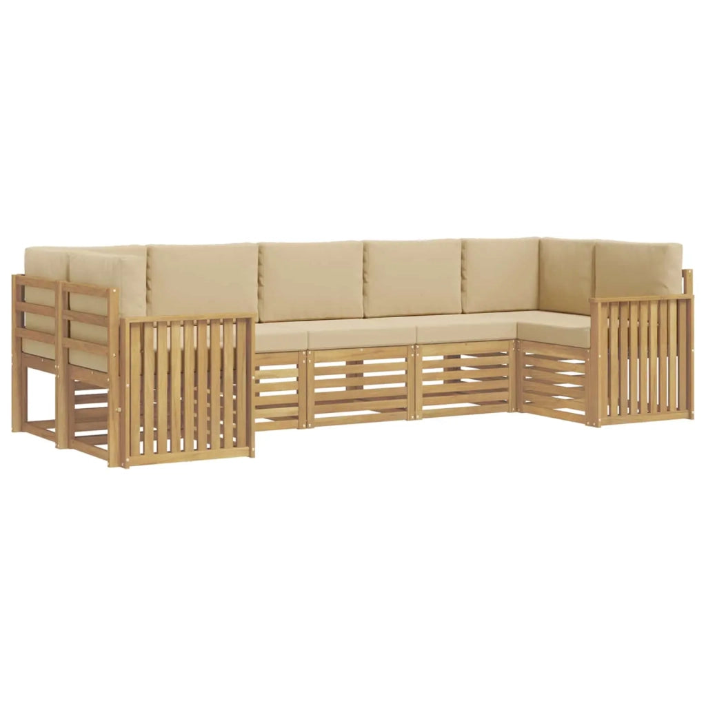 Set di divani da esterno 7 pcs Bianco e Beige 3392433