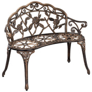 Panca da Giardino Monfalcone Panchina Decorativa con Motivi Floreali - Bronzo casa.pro