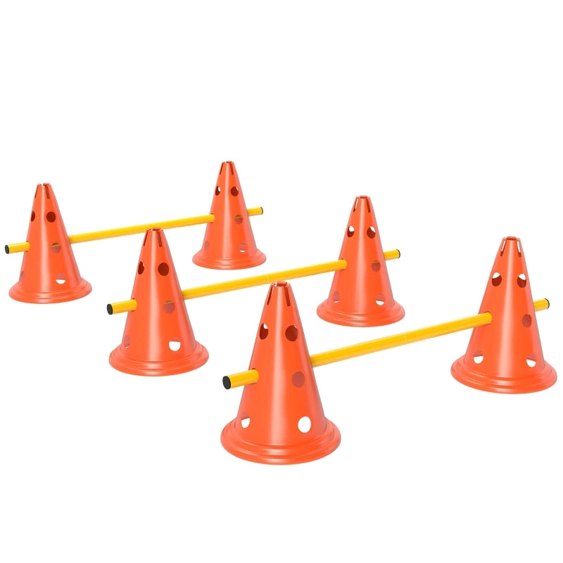 Kit di agility per cani: set di 3 pezzi per l'addestramento all'agilit¨¤ del cane, comprendente 6 coni, 3 ostacoli e una borsa per il trasporto.