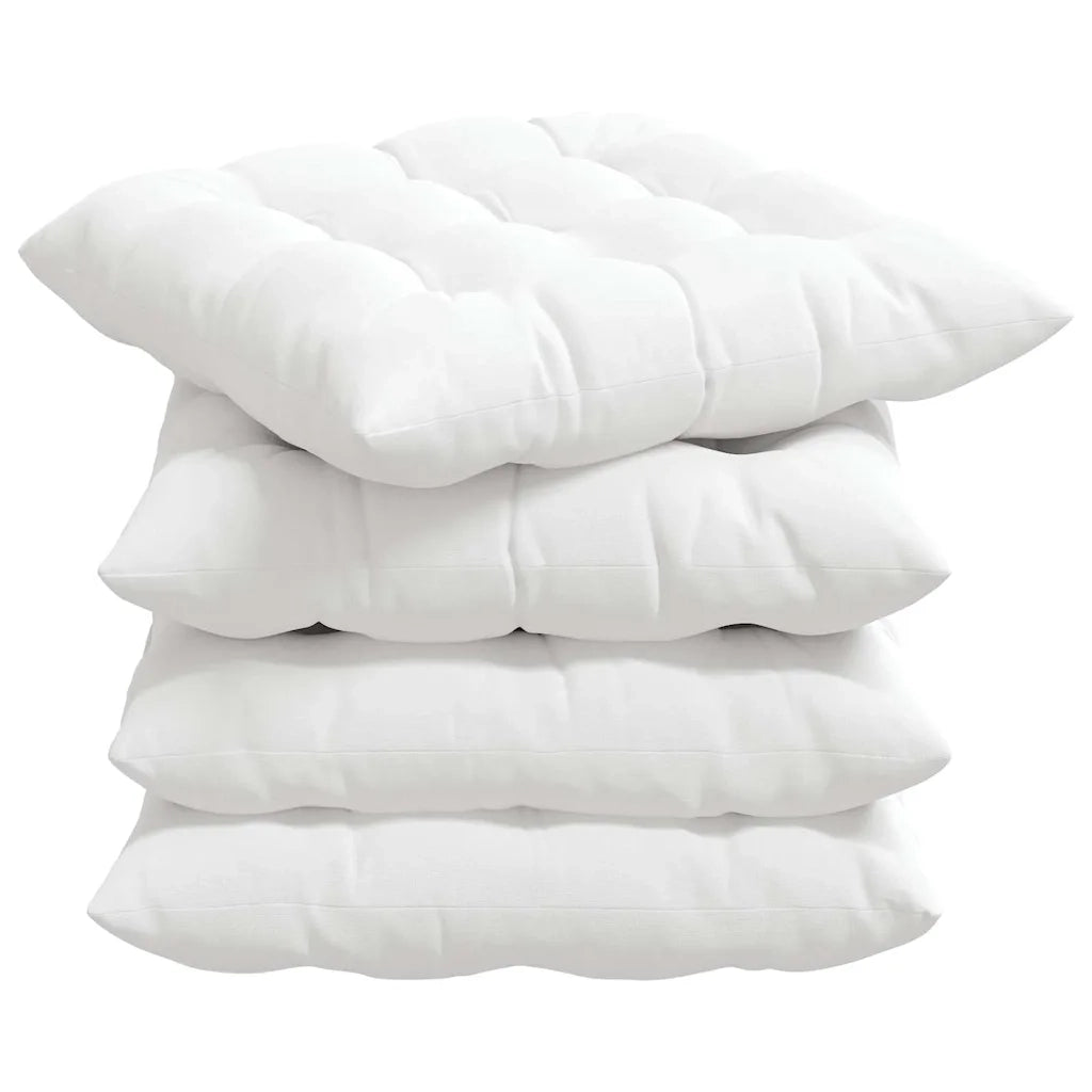 Cuscini per Seduta 4 pcs Bianco 40 x 40 x 6 cm Tessuto 42015157
