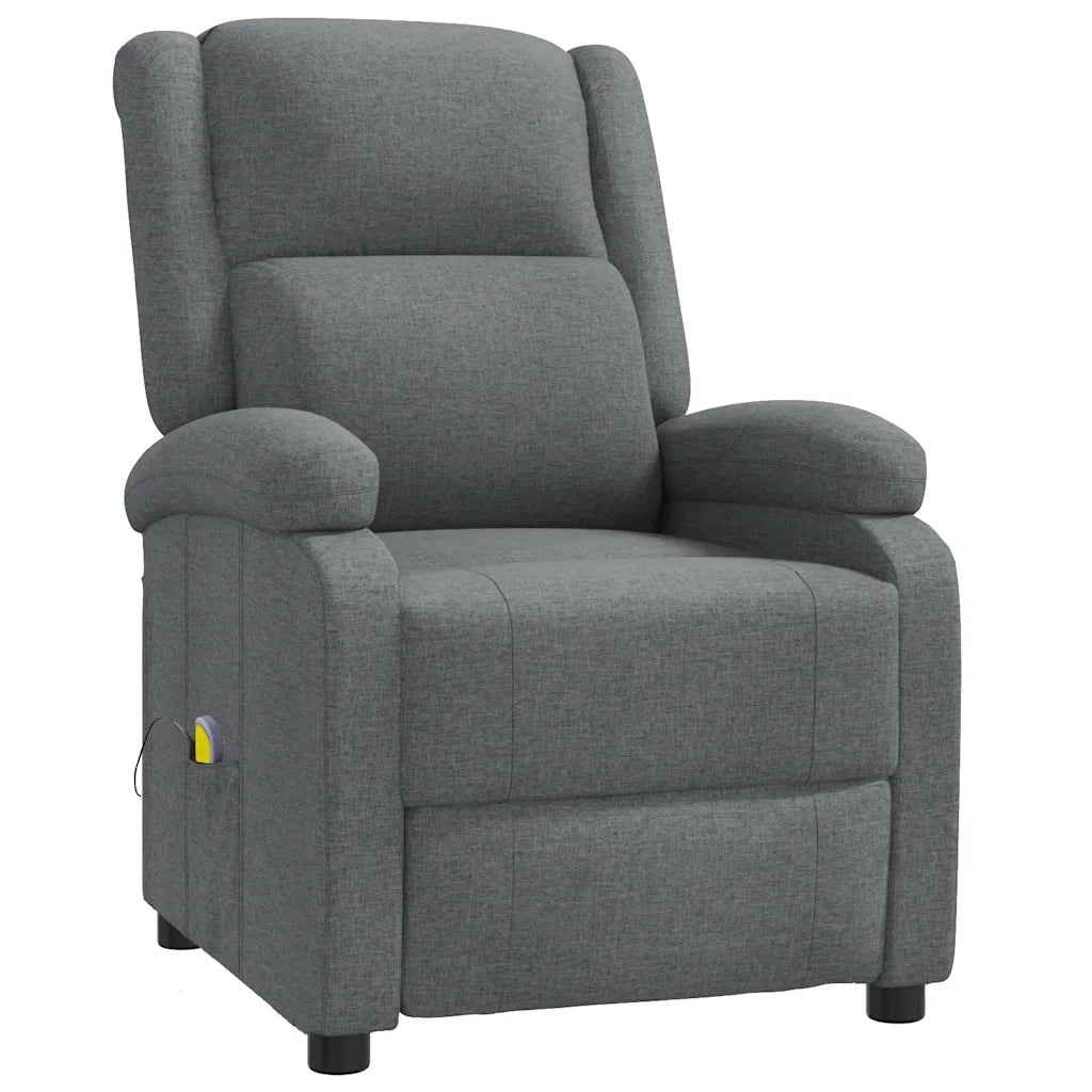 Poltrona Massaggiante | Sedia Relax Grigio Scuro in Tessuto