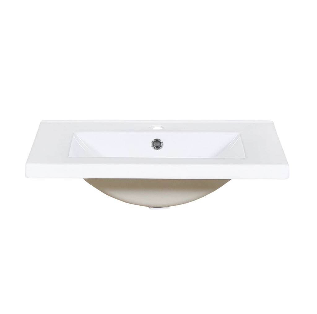 Mobile bagno a pavimento con lavabo in ceramica 61x47 cm; 2 ante e cassetto; noce HOMVRA