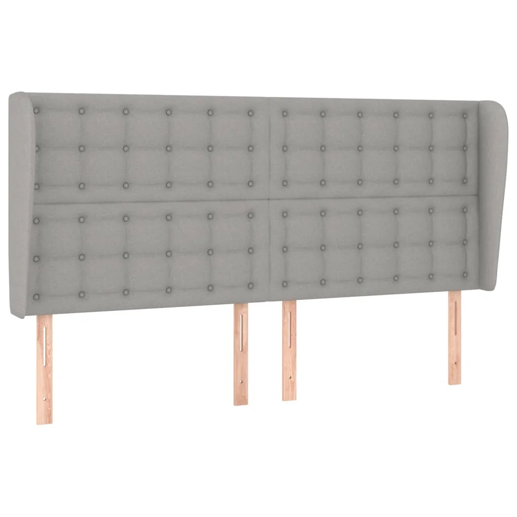 Testiera ad Orecchio Grigio Chiaro 203x23x118/128 cm in Tessuto 3118412