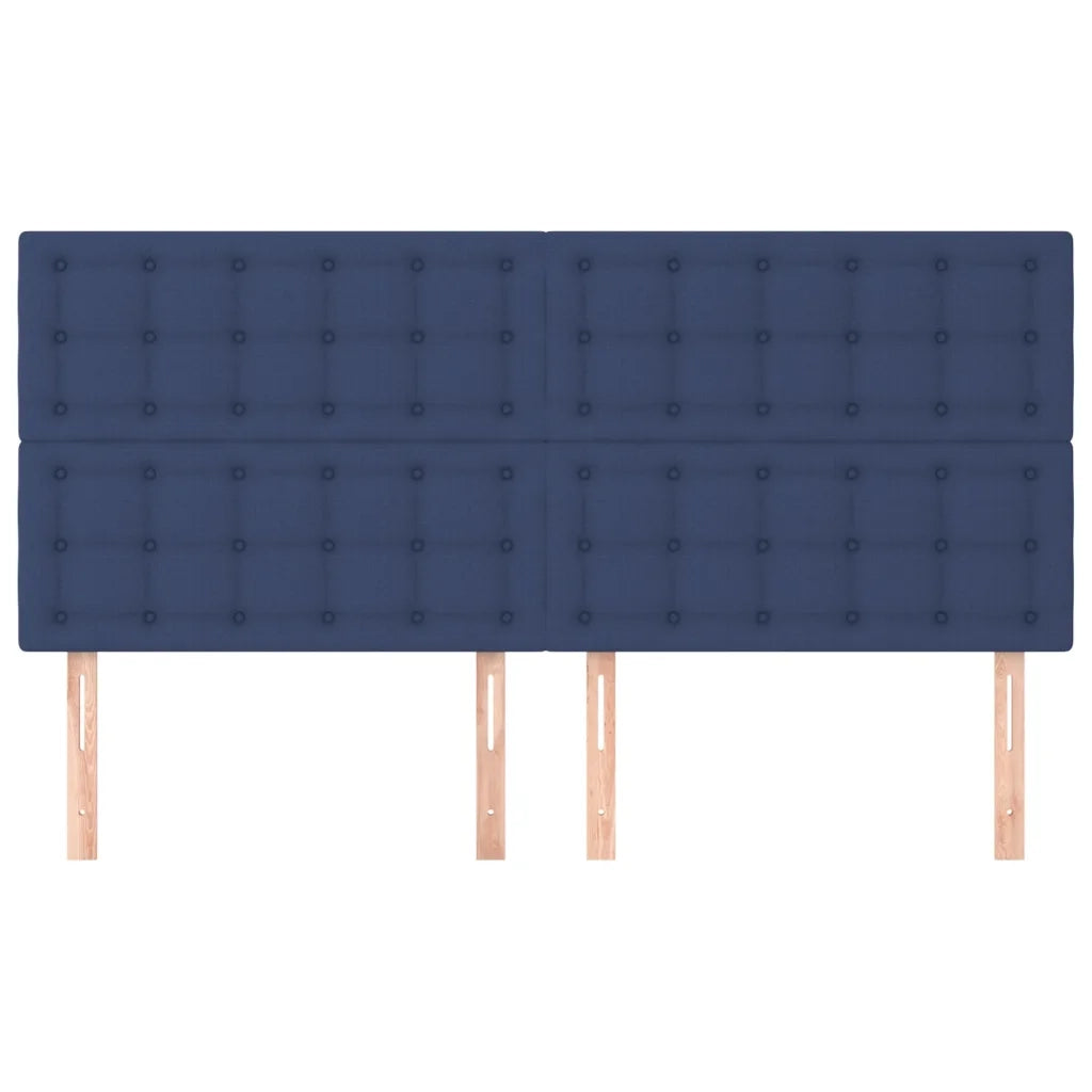 Testiera-Testata-Testiera Decorativa Blu 200x5x118/128 cm Tessuto 837116