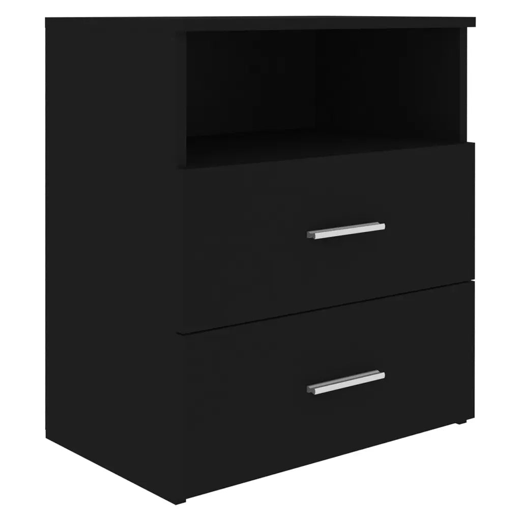 Set di 2 Comodini | Armadio da Notte | Mobiletto da notte Neri 50x32x60 cm