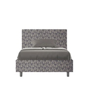 Letto 1 Piazza e Mezzo 120x200 cm con Rete e Contenitore Adele Era 09 Blu