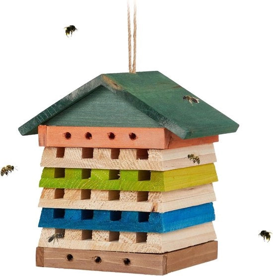 Nido per api selvatiche appeso - 195 x 18 x 14 cm - multicolore