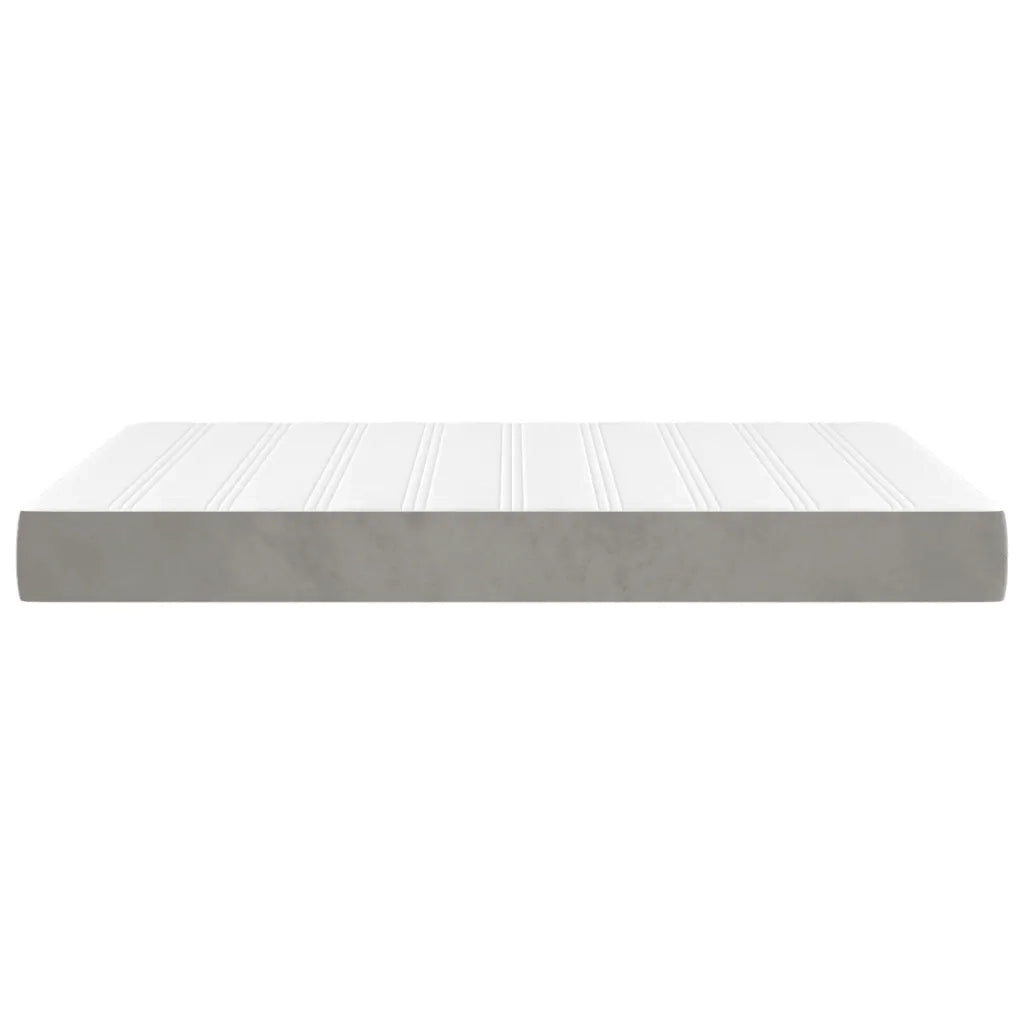 Materasso a Molle Insacchettate Rigidità Media Grigio Chiaro 140x200x20 cm in Velluto 347808