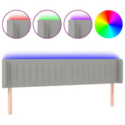 Testiera | Testata a LED Grigio Chiaro 163x16x78/88 cm in Tessuto